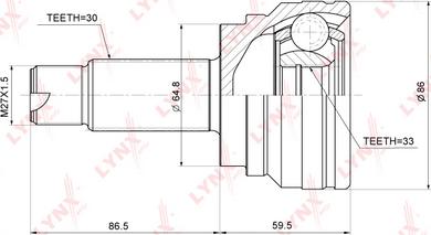 LYNXauto CO-3765 - Joint Kit, drive shaft www.autospares.lv