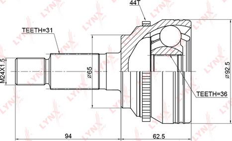 LYNXauto CO-3770A - Šarnīru komplekts, Piedziņas vārpsta www.autospares.lv