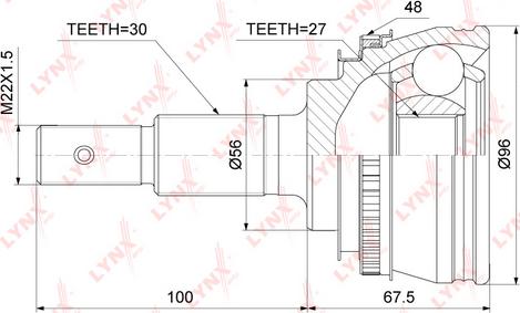 LYNXauto CO-7551A - Šarnīru komplekts, Piedziņas vārpsta www.autospares.lv