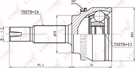 LYNXauto CO-7562A - Šarnīru komplekts, Piedziņas vārpsta autospares.lv