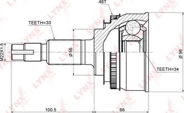 LYNXauto CO-7567A - Šarnīru komplekts, Piedziņas vārpsta www.autospares.lv