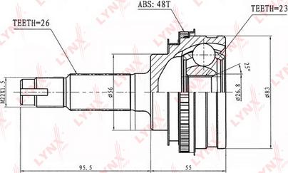 LYNXauto CO-7506A - Šarnīru komplekts, Piedziņas vārpsta autospares.lv