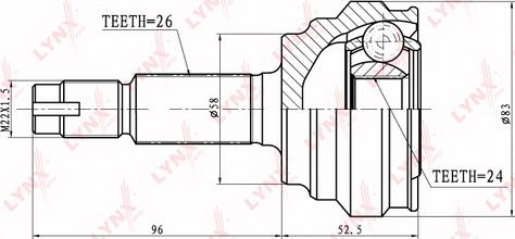 LYNXauto CO-7516 - Šarnīru komplekts, Piedziņas vārpsta www.autospares.lv