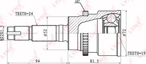 LYNXauto CO-7510A - Šarnīru komplekts, Piedziņas vārpsta www.autospares.lv