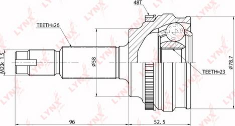 LYNXauto CO-7517A - Šarnīru komplekts, Piedziņas vārpsta autospares.lv