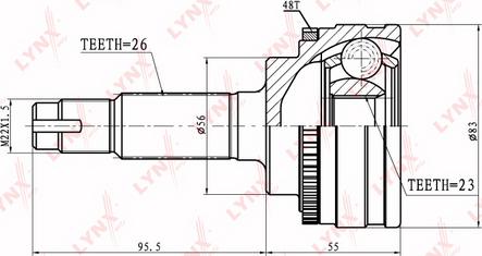 LYNXauto CO-7521A - Šarnīru komplekts, Piedziņas vārpsta autospares.lv