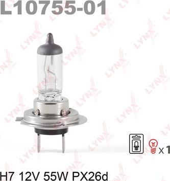 LYNXauto L10755-01 - Лампа накаливания, фара дальнего света www.autospares.lv