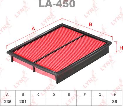 LYNXauto LA-450 - Gaisa filtrs www.autospares.lv