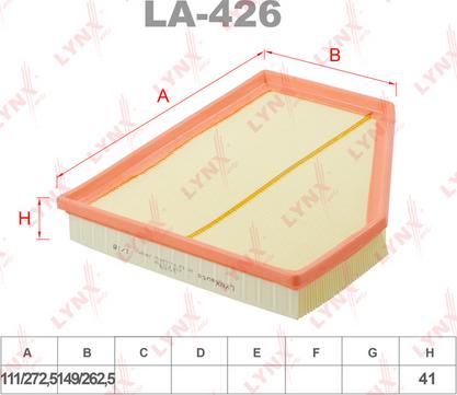 LYNXauto LA-426 - Gaisa filtrs www.autospares.lv