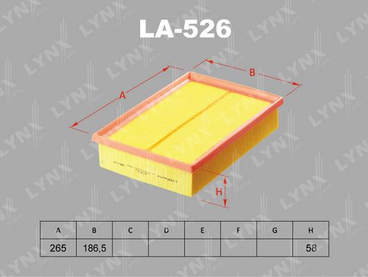 LYNXauto LA-526 - Gaisa filtrs www.autospares.lv