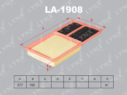 LYNXauto LA-1908 - Gaisa filtrs www.autospares.lv