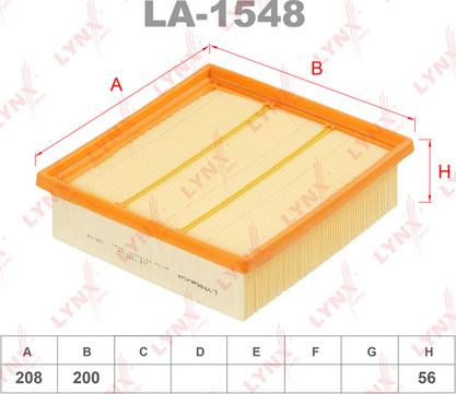 LYNXauto LA-1548 - Air Filter, engine www.autospares.lv