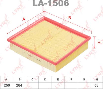 LYNXauto LA-1506 - Air Filter, engine www.autospares.lv