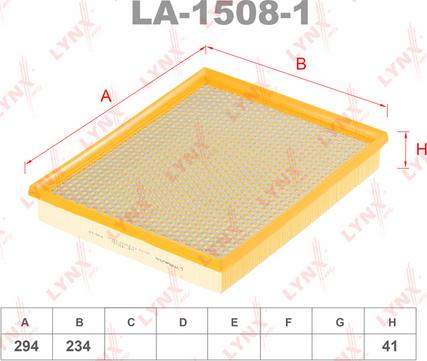 LYNXauto LA-1508-1 - Воздушный фильтр, двигатель www.autospares.lv