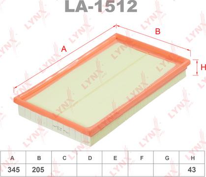 LYNXauto LA-1512 - Gaisa filtrs autospares.lv