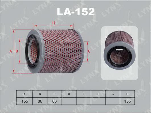 LYNXauto LA-152 - Gaisa filtrs www.autospares.lv