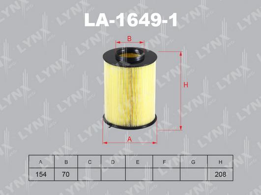 LYNXauto LA-1649-1 - Air Filter, engine www.autospares.lv