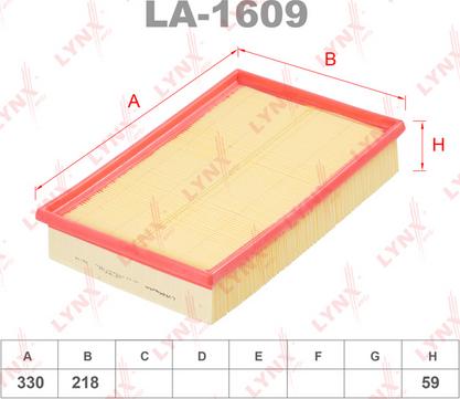 LYNXauto LA-1609 - Gaisa filtrs www.autospares.lv