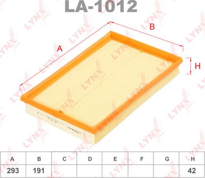 LYNXauto LA-1012 - Air Filter, engine www.autospares.lv