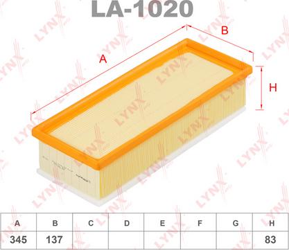 LYNXauto LA-1020 - Air Filter, engine www.autospares.lv