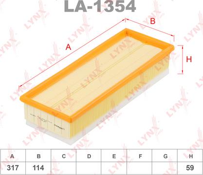 LYNXauto LA-1354 - Gaisa filtrs autospares.lv