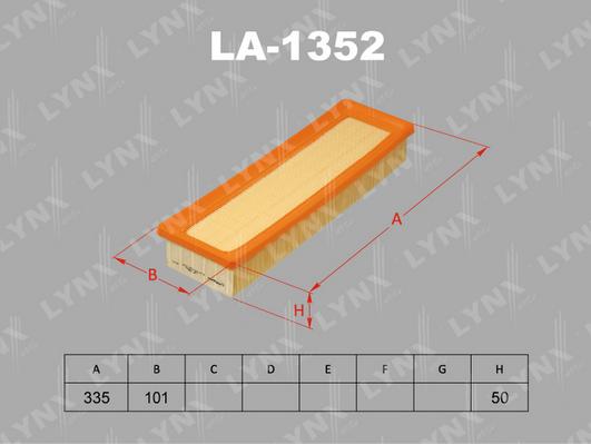 LYNXauto LA-1352 - Gaisa filtrs autospares.lv