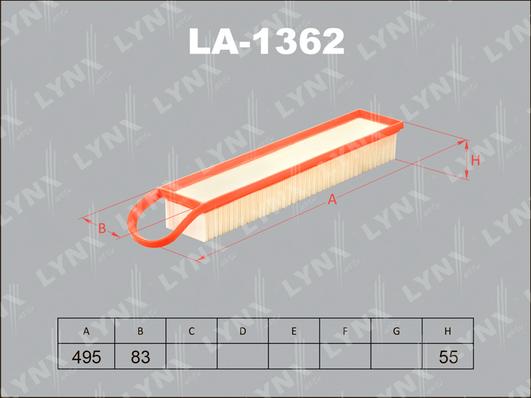 LYNXauto LA-1362 - Gaisa filtrs autospares.lv