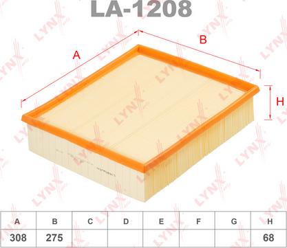 LYNXauto LA-1208 - Air Filter, engine www.autospares.lv