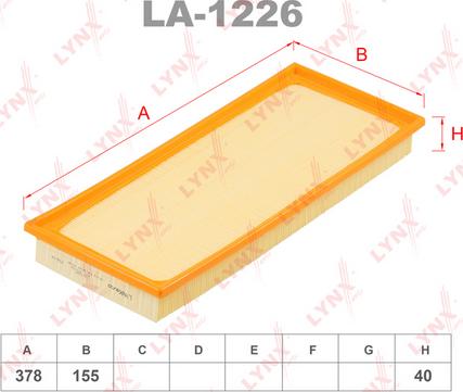 LYNXauto LA-1226 - Gaisa filtrs autospares.lv