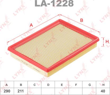 LYNXauto LA-1228 - Gaisa filtrs www.autospares.lv