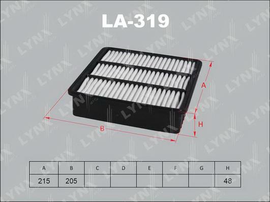 LYNXauto LA-319 - Gaisa filtrs www.autospares.lv