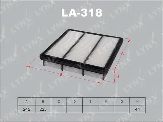 LYNXauto LA-318 - Gaisa filtrs www.autospares.lv