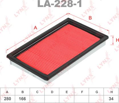 LYNXauto LA-228-1 - Air Filter, engine www.autospares.lv