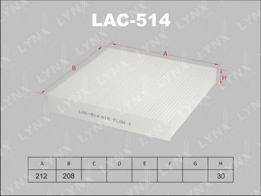 LYNXauto LAC-514 - Filtrs, Salona telpas gaiss autospares.lv