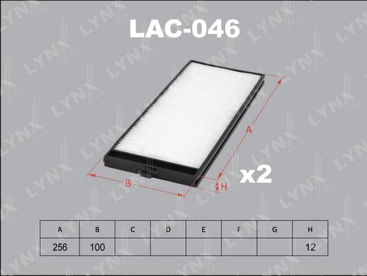 LYNXauto LAC-046 - Filter, interior air www.autospares.lv