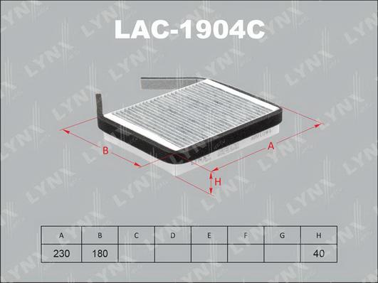 LYNXauto LAC-1904C - Filter, interior air www.autospares.lv