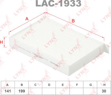 LYNXauto LAC-1933 - Filter, interior air www.autospares.lv