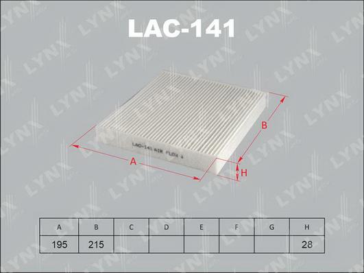 LYNXauto LAC-141 - Filter, interior air www.autospares.lv