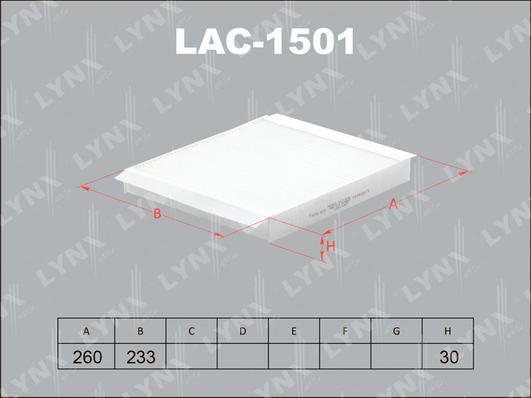 LYNXauto LAC-1501 - Filtrs, Salona telpas gaiss autospares.lv