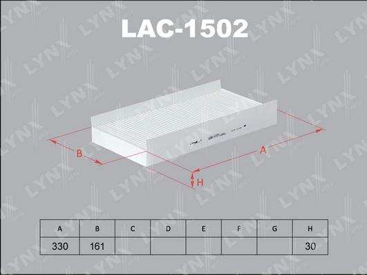 LYNXauto LAC-1502 - Filtrs, Salona telpas gaiss autospares.lv