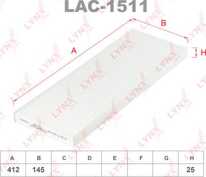 LYNXauto LAC-1511 - Filtrs, Salona telpas gaiss www.autospares.lv