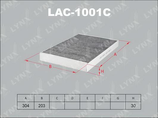 LYNXauto LAC-1001C - Filter, interior air www.autospares.lv