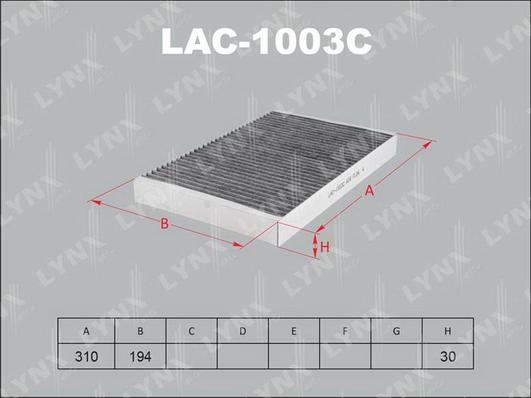 LYNXauto LAC-1003C - Filter, interior air www.autospares.lv