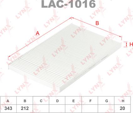 LYNXauto LAC-1016 - Filter, interior air www.autospares.lv