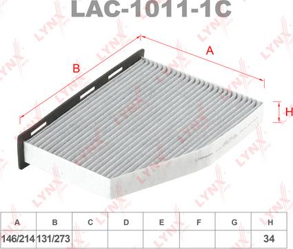 LYNXauto LAC-1011-1C - Filter, interior air www.autospares.lv