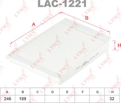 LYNXauto LAC-1221 - Filtrs, Salona telpas gaiss autospares.lv