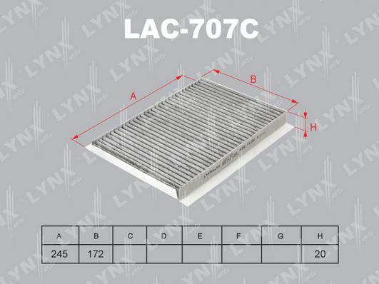 LYNXauto LAC-707C - Filter, interior air www.autospares.lv