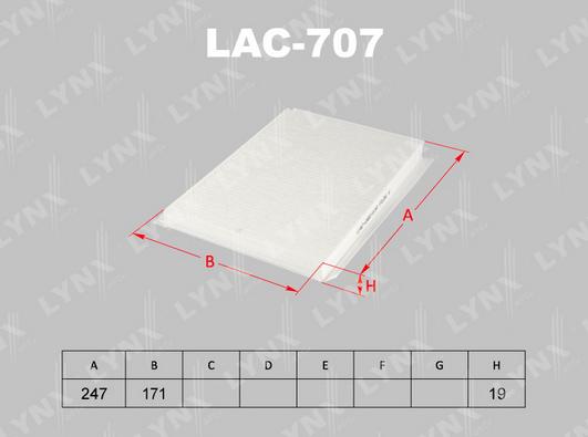 LYNXauto LAC-707 - Filter, interior air www.autospares.lv