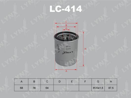 LYNXauto LC-414 - Eļļas filtrs autospares.lv