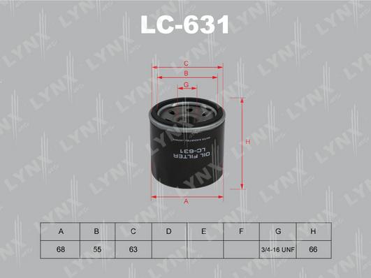 LYNXauto LC-631 - Eļļas filtrs autospares.lv